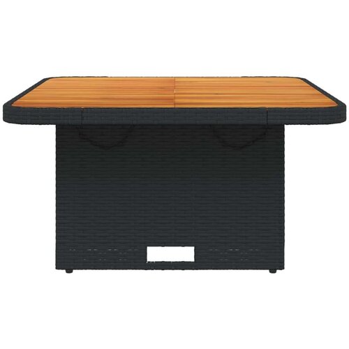 VidaXL vrtni stol crni 80 x 80 x 71 cm od poliratana i bagremovog drva Slike