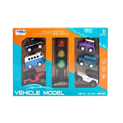  Set 6 metalnih vozila plavi autobus sa semaforom ( 1040536 ) Cene