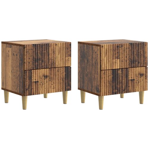 vidaXL Noćni ormar s ladicama 2 pcs Staro drvo 43 x 34 5 x 48 cm - Staro drvo 2 Cene