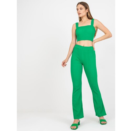Fashion Hunters Green women's casual set with trousers Slike