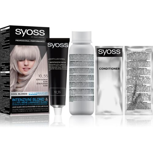 Syoss permanent coloration permanent blond boja za kosu za obojenu kosu za plavu kosu 50 ml nijansa 10-55 ultra platinum blond Slike