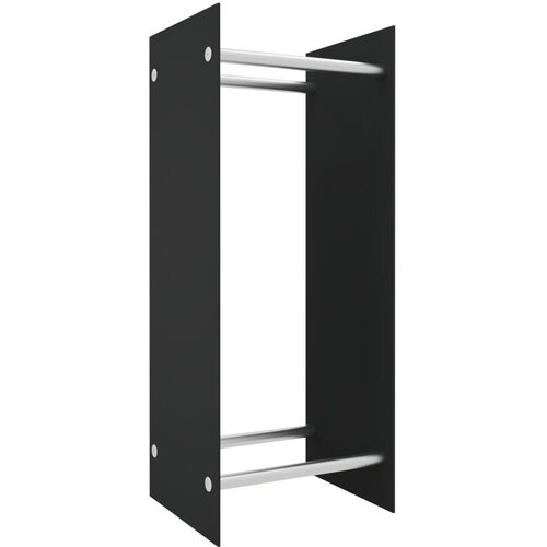  Stalak za drva za ogrjev crni 40 x 35 x 100 cm kaljeno staklo Slike