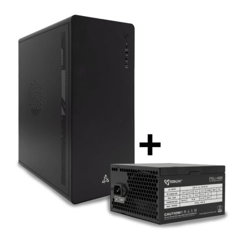 S Box pcc 500 b atx crno kućište + psu 400 Cene
