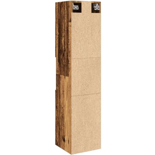 VidaXL Kupaonski viseći ormarić staro drvo 30x30x130 cm Slike