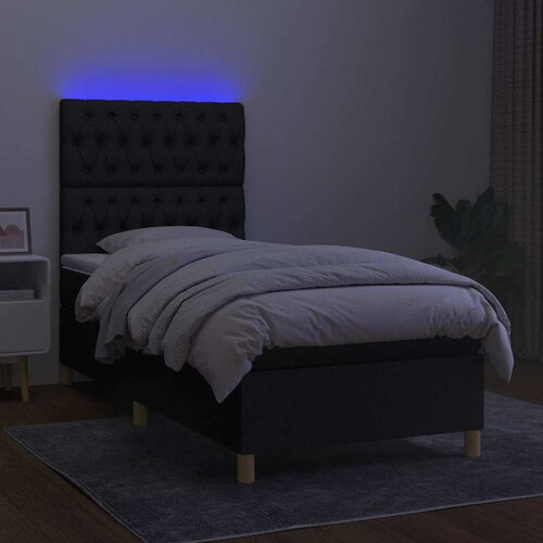  box spring s madracem LED crni 80 x 200 cm od tkanine Slike