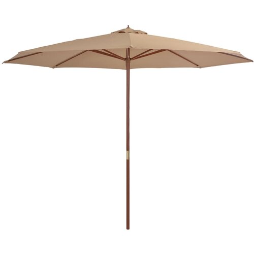 vidaXL Zunanji senčnik z lesenim drogom 350 cm taupe Cene