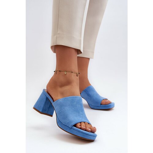 Kesi Women's blue Bralya high heeled slippers Cene