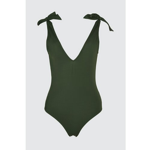 Trendyol Ženski kupaći kostim Jednodijelni bijeli | kaki Slike