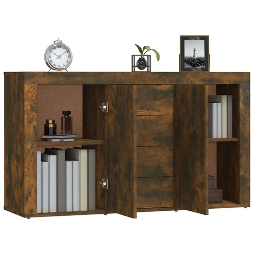  Komoda boja dimljenog hrasta 120 x 36 x 69 cm konstruirano drvo Slike