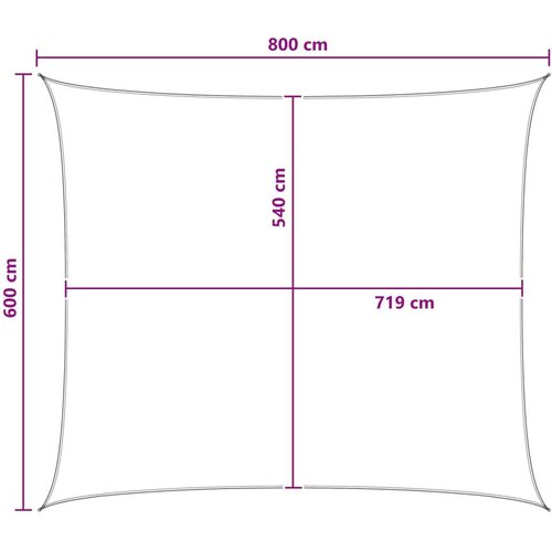 Jedrilica za sunčevu sjenu Žuta i bijela 6 x 8 m HDPE - Žuta i bijela 6 x 8 m Slike