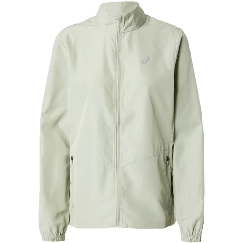 Asics Sportska jakna srebrno siva / pastelno zelena