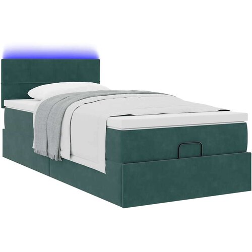 VidaXL okvir kreveta s madraca tamnozeleni 80x200cm bar&amp;scaron;unasti Slike