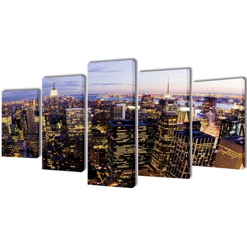 vidaXL Zidne Slike na Platnu Set s Printom New York 200 x 100 cm Cene