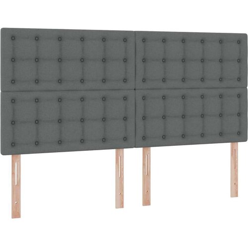  Krevet S LED lampica s pohranom Tamno siva 160 x 200 cm tkanina Slike