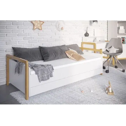 Drveni dječji krevet Victor sa ladicom - 180x80cm - Bijeli