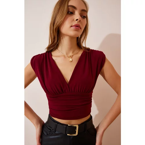 Happiness İstanbul Blouse - Burgundy - Regular fit