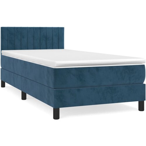Maison Chic Box spring postelja - Vzmetna postelja z vzmetnico temno modra 80x200 cm žamet SL19576, (21894225) Slike