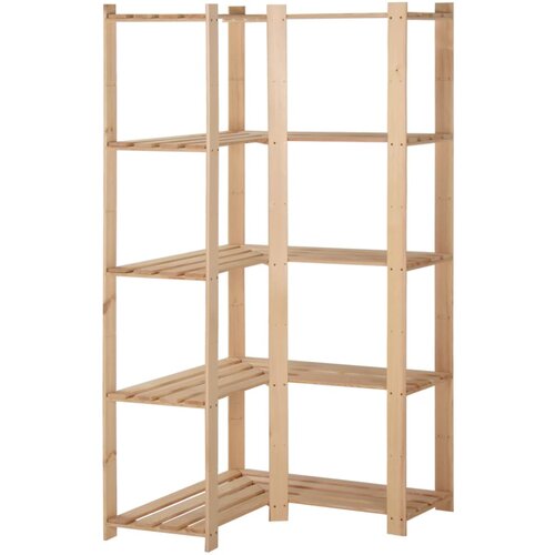 VidaXL 5-nadstropni kotni regal 82,5x82,5x170 cm trdna borovina Slike