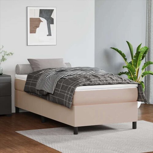  Za krevet s oprugama cappuccina 90x190 cm od umjetne kože Slike