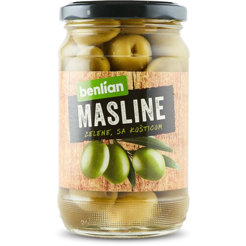 Benlian Foods Zelene masline sa ko&amp;scaron;ticom u tegli, 360g Slike