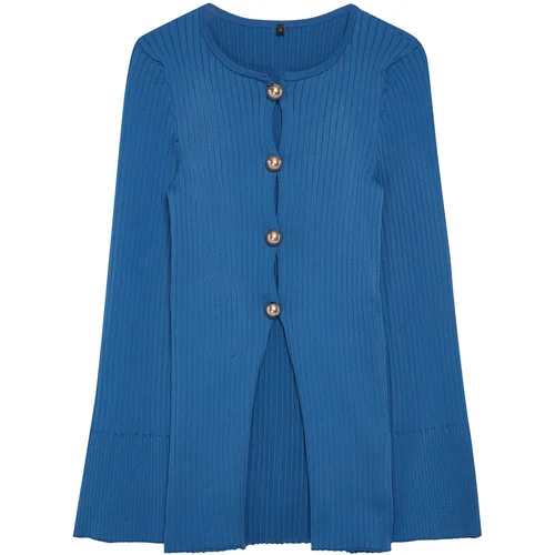 Trendyol Limited Edition Navy Blue Button Detailed Knitwear Cardigan