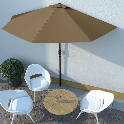 vidaXL Balkonski senčnik z aluminijastim drogom 300x155 cm taupe, (20965099) Cene