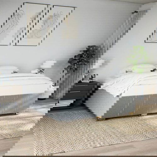 VidaXL Okvir za krevet bez madraca svjetlosivi 200 x 200 cm od tkanine Slike