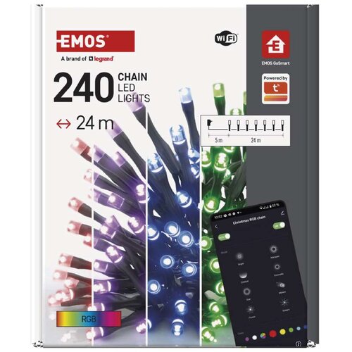 Emos GoSmart LED Novogodi&scaron;nji lanac, Wi-fi, 64 programa, 24m Cene