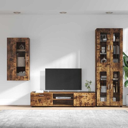  Set TV komoda FLORIN 3 pcs Dimljeni hrast Konstruirano drvo Slike