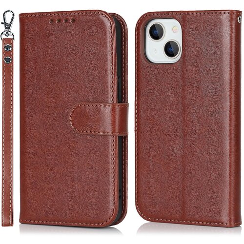 INORCO Za iPhone 14 Plus PU usnjena torbica za denarnico s stojalom R61 Teksturni ovitek za telefon s posekanim šivom, (22033649) Cene