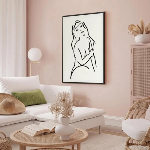  Slika - Passionate Touch (1 Part) Vertical 80x120 U crnom drvenom okviru Slike
