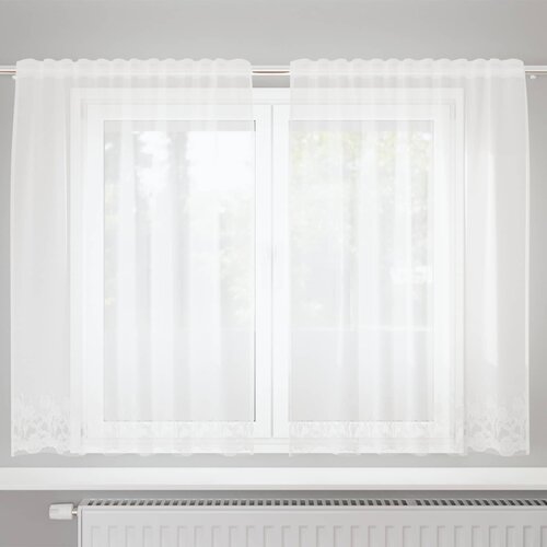  Čipkasta zavjesa sa zavjesama Bijelo 140 x 150 cm Poliester Cene
