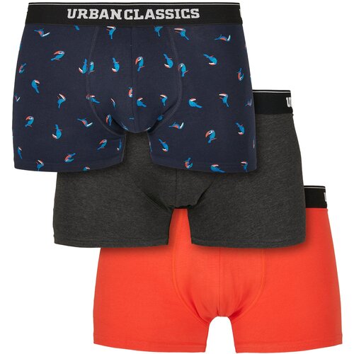 Urban Classics Men's Boxer Shorts 3-Pack Birds/Grey/Orange Cene