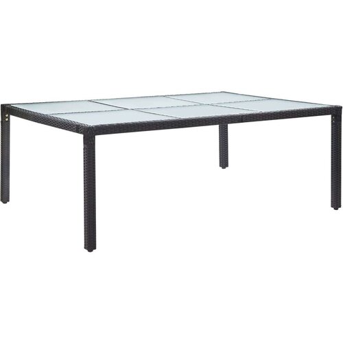 Poli Vrtni blagovaonski stol crni 200 x 150 x 74 cm od poliratana Cijene