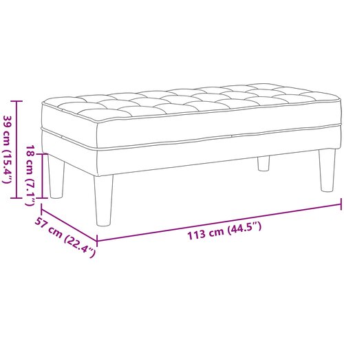  Klupa s jastukom Oblačnosiva 113 x 57 x 39 cm tkanina Slike