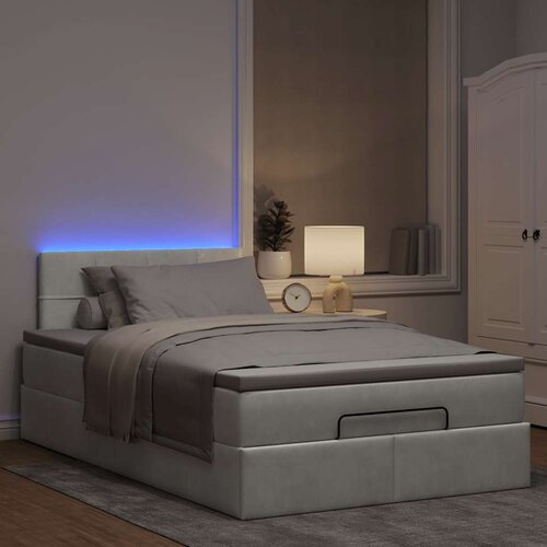 VidaXL Okvir za krevet s madraca svjetlosivi 120x190 cm bar&amp;scaron;unasti Slike