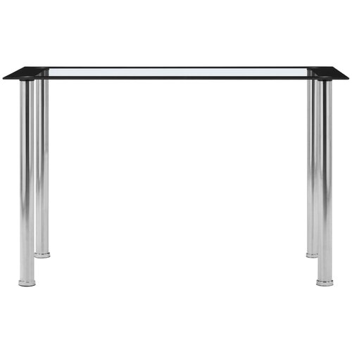 Maison Chic Jedilna miza - Kuhinjska miza - Jedilni stol črna in prozorna 120x60x75 cm kaljeno steklo, (21715214) Cene