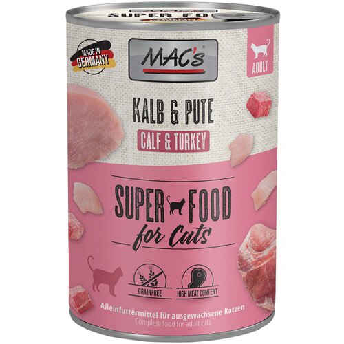 MAC&amp;#039;s MAC&amp;acute;s Cat hrana za mačke 6 x 400 g - Teletina i puretina Slike