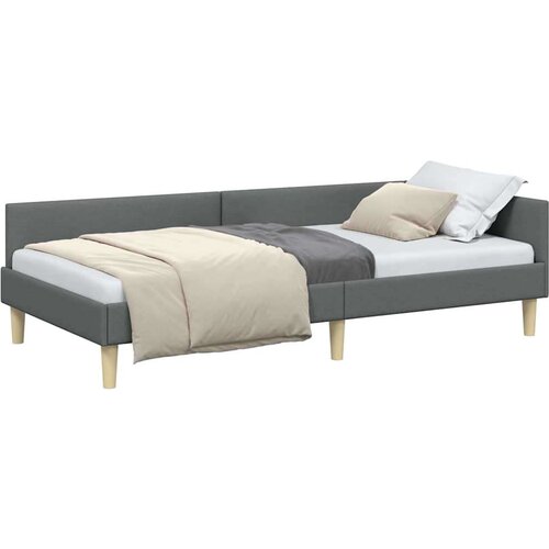 VidaXL Kutni okvir kreveta Ostalo s uzglavljem Tamno siva 100 x 200 cm Slike