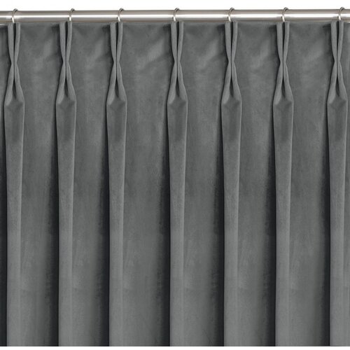  Curtain VILA color graphite style classic flex 7.5 cm with double pleat velvet 200x225 HOMEDE Cene