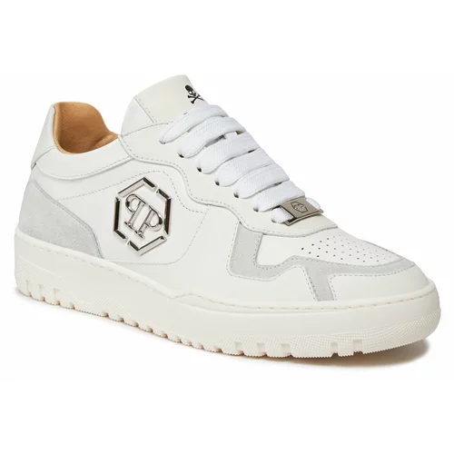 Philipp Plein Superge Mix Leather Lo Top Sneakers SADS USC0545 PLE010N 01 White