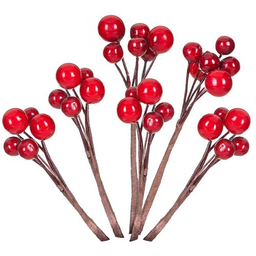 Ukrasna grančica sa crvenim bobicama - 6 kom (Novogodišnji) Cene