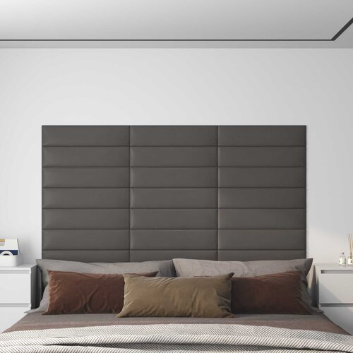  Zidna uzglavlja 12 pcs Sivi 60 x 15 cm tkanina Slike