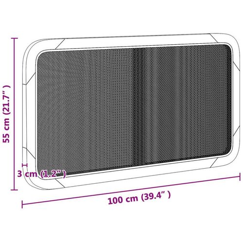  Uzglavlje s uzglavljem Crna 100 x 55 x 3 cm Ratan Slike
