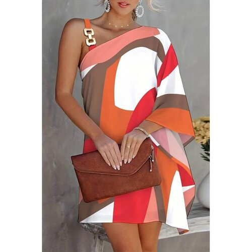 Fenzy Elegantna Mini Haljina S Printom, Crvena Slike