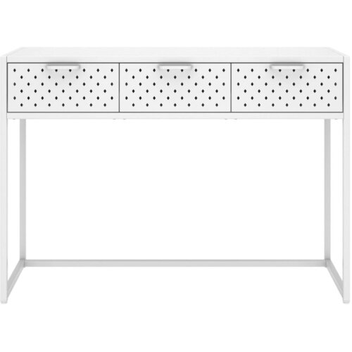  Konzolni stol bijeli 106 x 35 x 75 cm čelični Slike