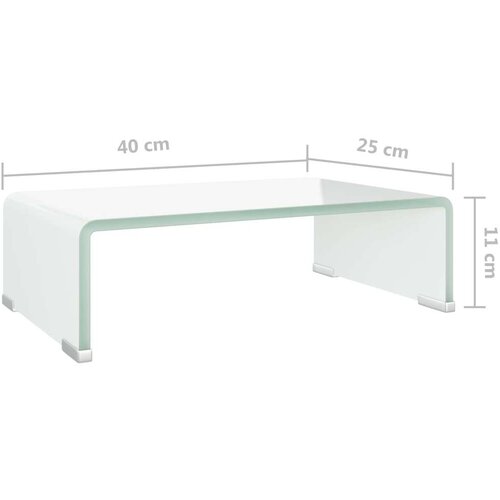 VidaXL Stalak za TV/Monitor Stakleni Bijeli 40x25x11 cm Slike
