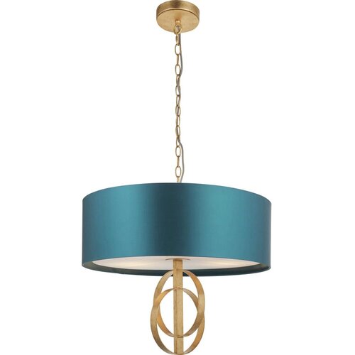  Endon 95220 - Luster na lancu 3xE27/10W/230V prečnik 60 cm plava/mesing Cene