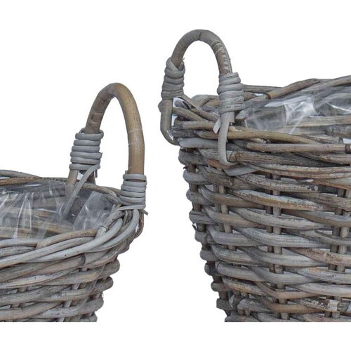  Ko&amp;scaron;arica za saksije s pohranom 2 pcs Siva Lacak ratan - Siva Slike