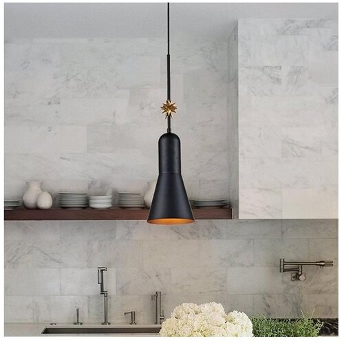 Elstead ETOILE-P-M-MB - Viseći luster ETOILE na sajli 1xE27/60W/230V prečnik 17,8 cm crna Slike